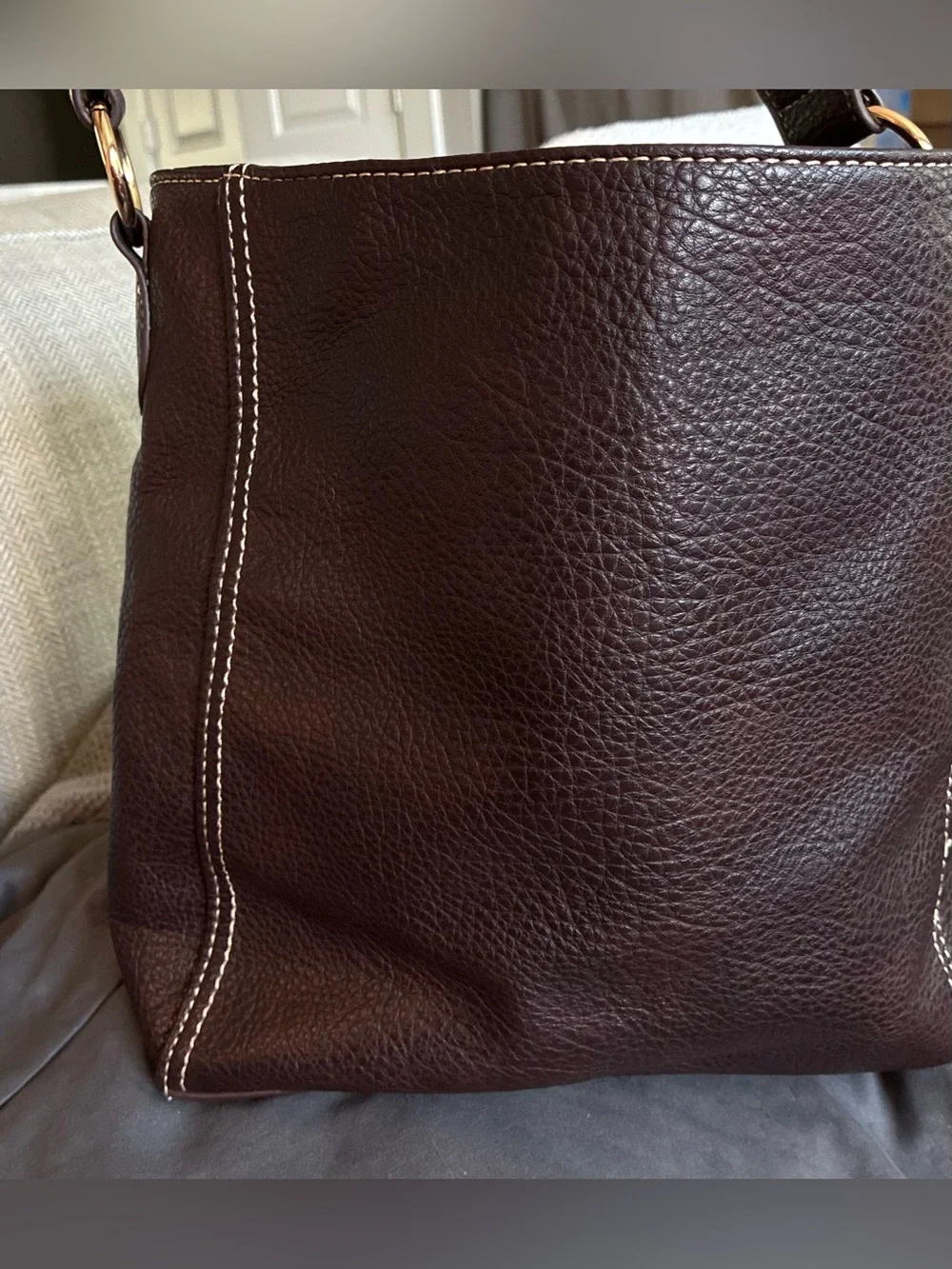 Montana West Brown Pebbled Vegan Leather Hobo Shoulder Bag w/Gold-Toned Hardware